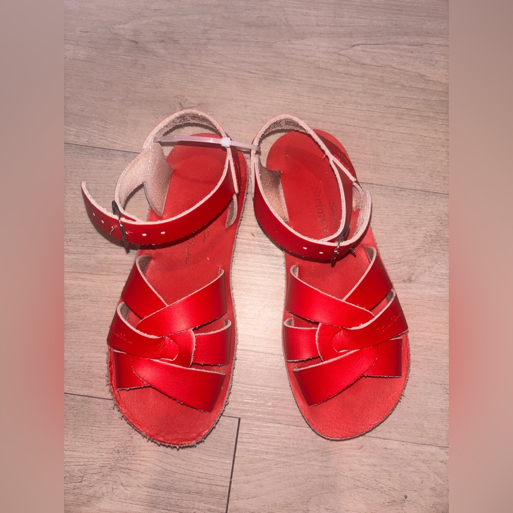 Salt Waters Sun Hoyway sz 13 Leather red Sandal